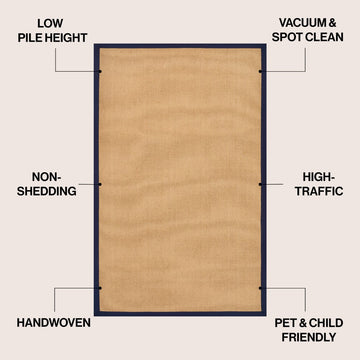 Camden Farmhouse Cottage Border Jute Area Rug